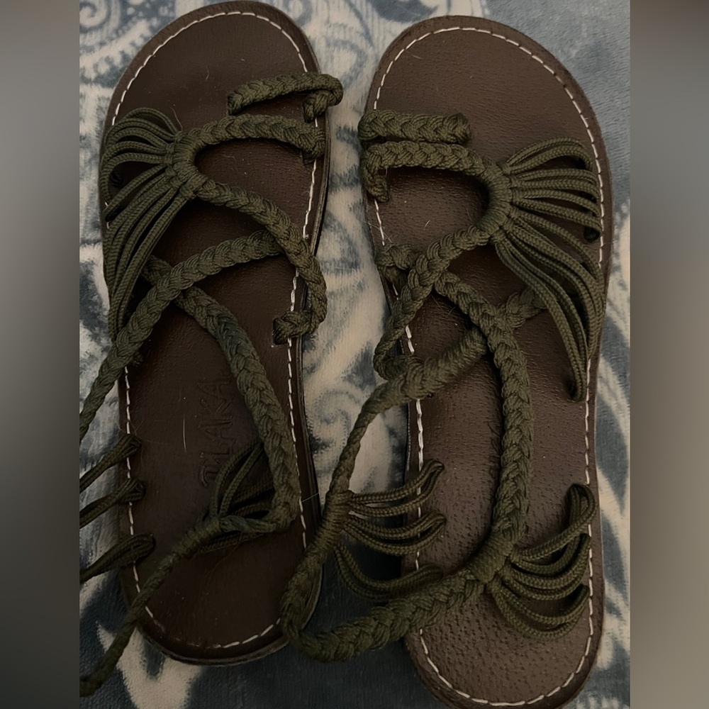 Plaka Green Rope Women’s Sandals Size 7